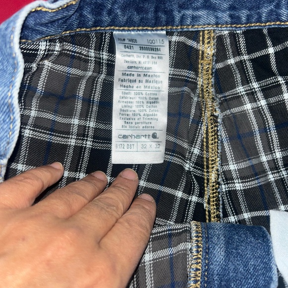 Carhartt Classic Blue Straight Jeans with flannel lining - Picture 3 of 5